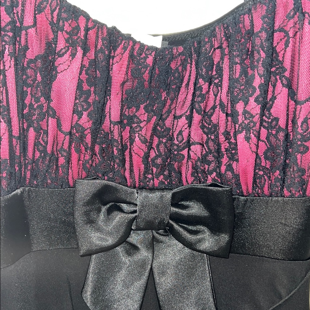 Deb Black and Pink Lace Dress - Picture 4 of 4